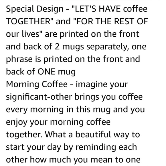 2 Mug Set CoupleHim and Her Ideal Gift Lovers Coffee Mugs White Black NEW IN BOX - Picture 6 of 8